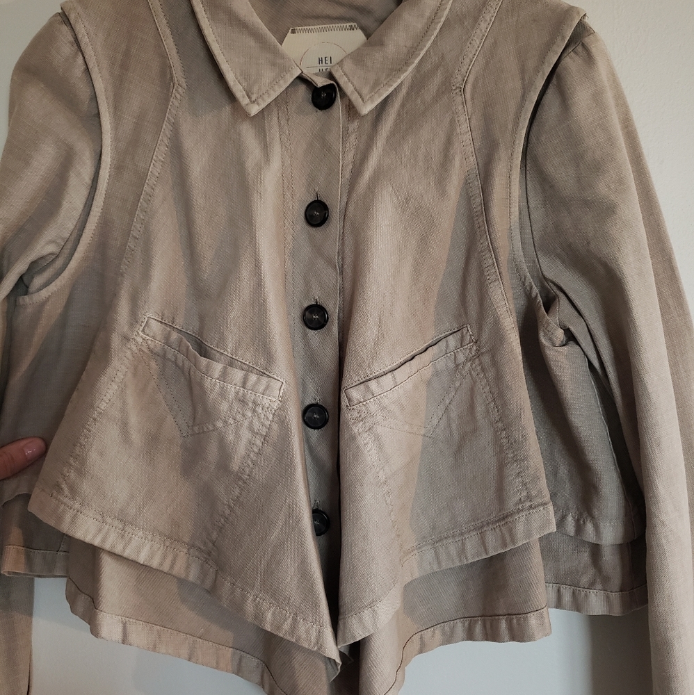 Anthropologie Hei Hei Renley Handkerchief Cropped Ruffle Jacket - size medium